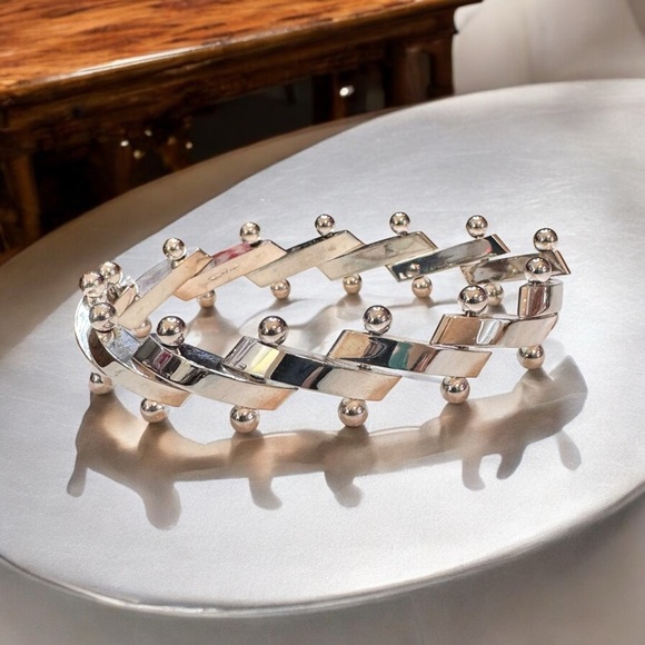Heavy Mexican Sterling Silver Link Bracelet (8”) - Picture 1 of 9